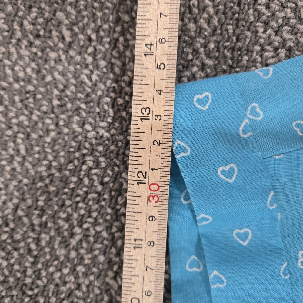 Women's Small Blue Heart Print Maxi Skirt Cottagecore Ruffle Hem 27" Waist - Picture 4 of 5